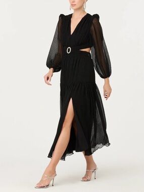 ASTR the Label Klarissa Cut Out Maxi Dress Romantic Boho Glam Goth Sz S